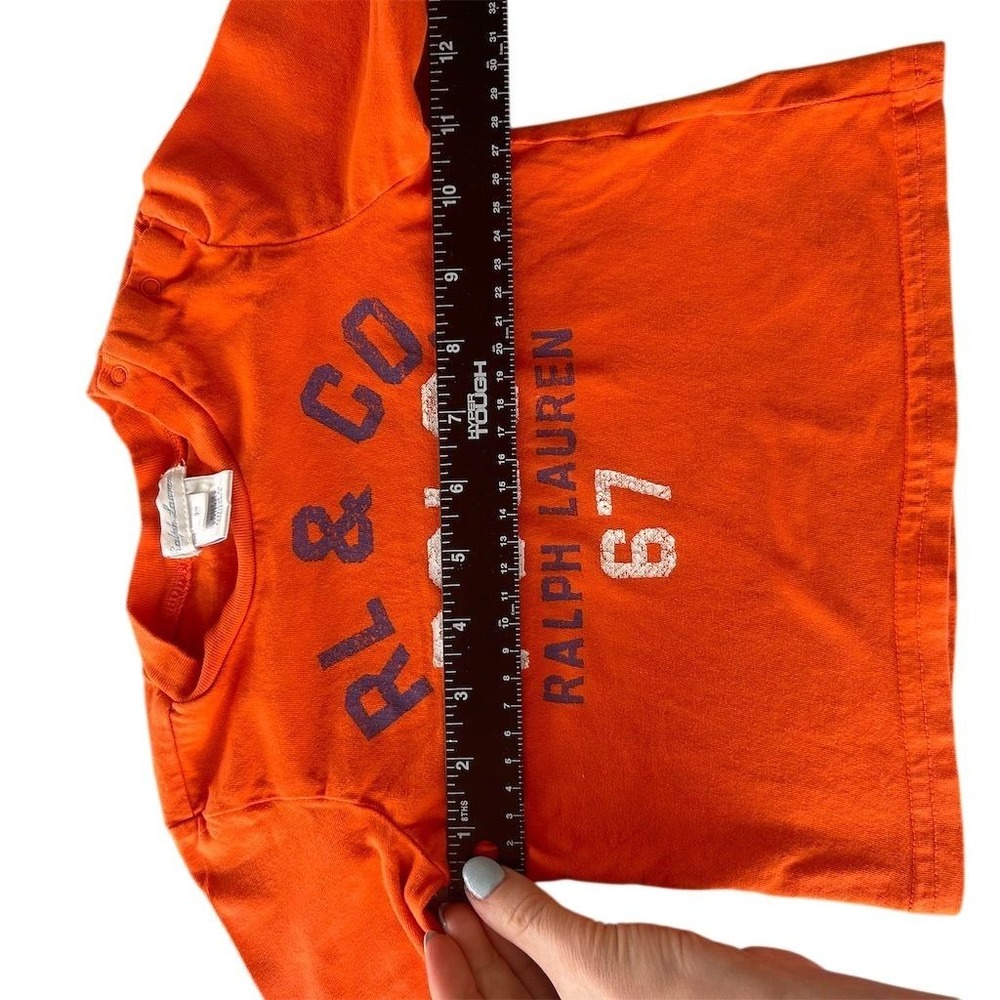 Ralph Lauren Polo Baby Long Sleeve Shirt Orange 9M Unisex - Picture 6 of 8